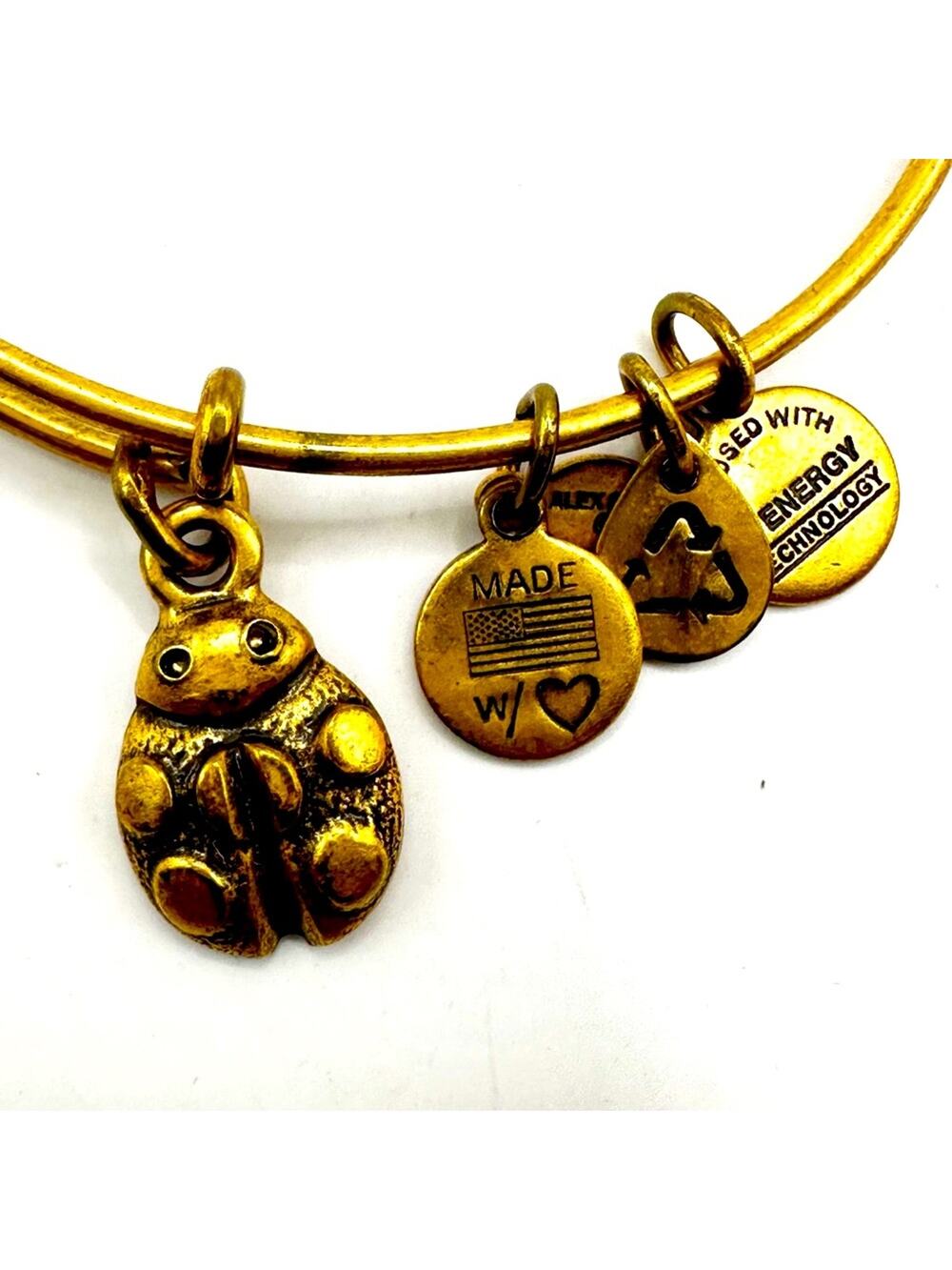 Alex and Ani Ladybug Bracelet Bangle Charm gold Casual Retro Contemporary